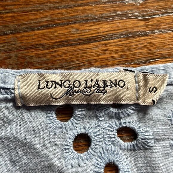 Lungo L'arno Women’s Blue Linen Embroidered Tunic Top - Picture 2 of 8